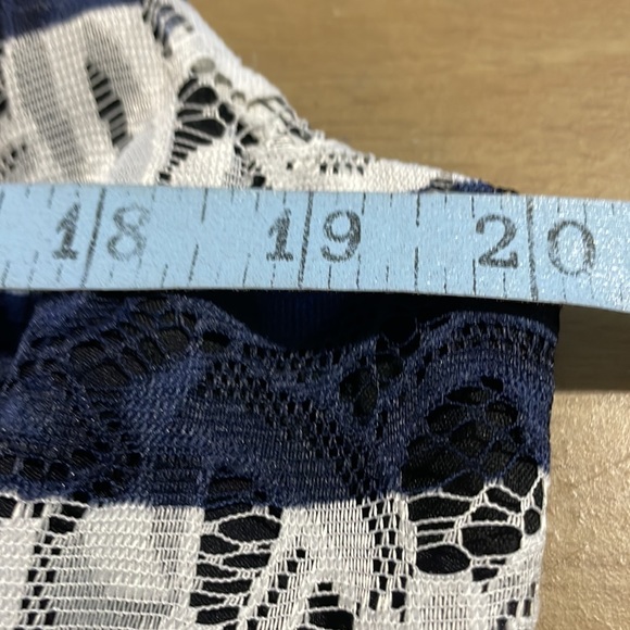 Alex Marie Lace Blue & White Striped Sleeveless Dress - Picture 7 of 10